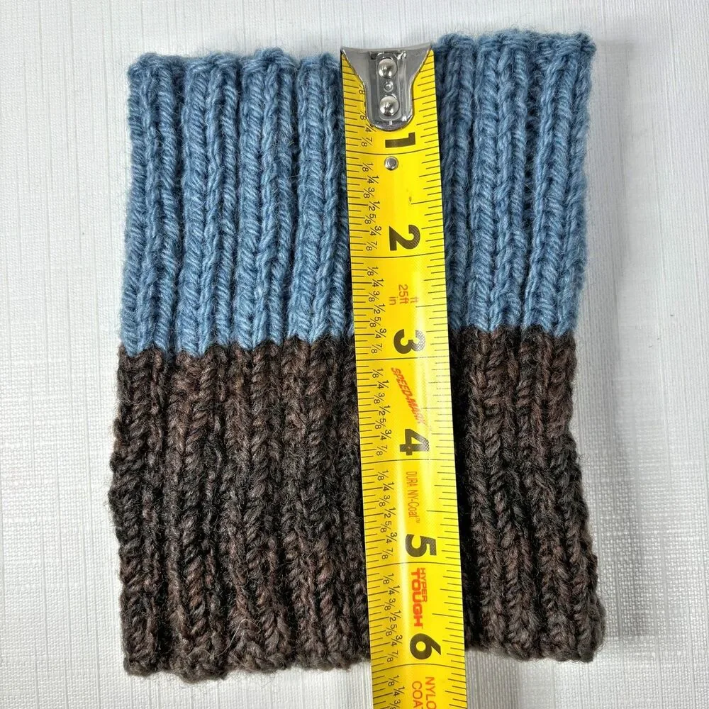 Womens Boho Earthy Granola Ribbed Knit Boot Cuffs Reversible Toppers Rustic